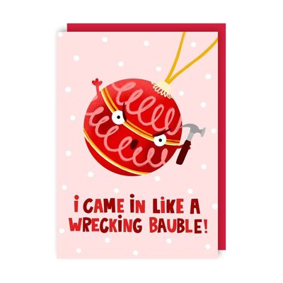 Wrecking Bauble Christmas Card Pack of 6