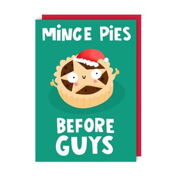 Lot de 6 cartes de Noël Mince Pies 2