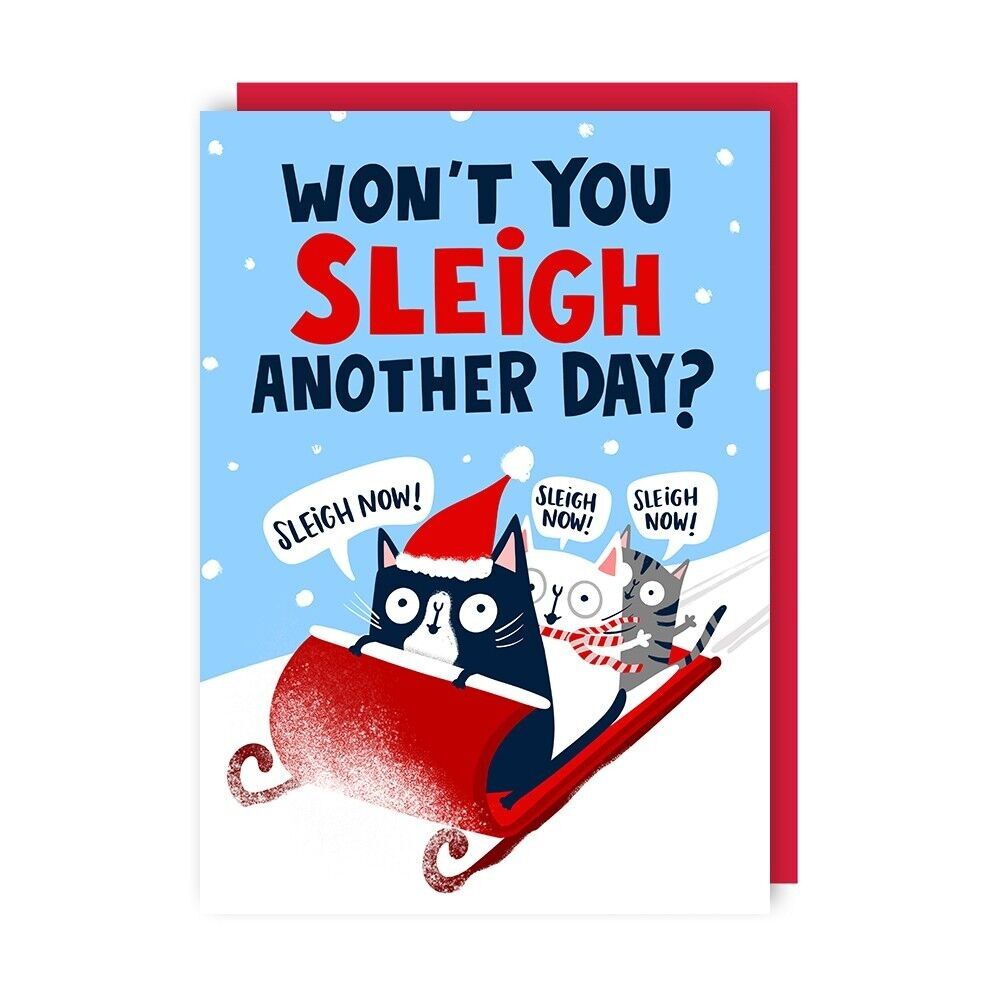 Sleigh Now Christmas Card Confezione da 6