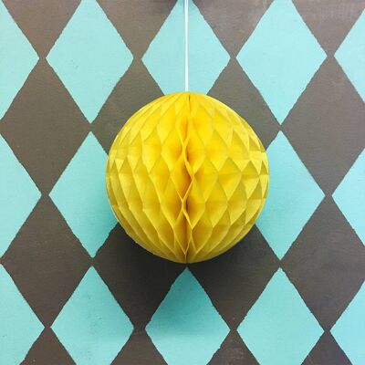 Paper Ball Decoration - Pack of 6 - Yellow