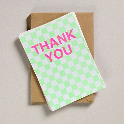A6 Thank You Notecards - Acid Checkerboard