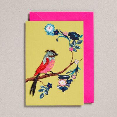 Embroidered Bird Cards - Pack of 6 - Blank