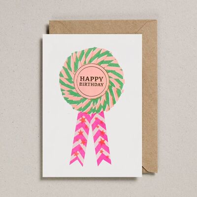 Riso Rosette Cards - Pack of 6 - Happy Birthday 2