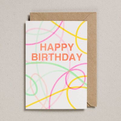 Riso Shapes - Pack of 6 - Happy Birthday Streamers