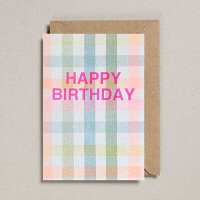 Riso Shapes (Pack of 6) Happy Birthday Gingham