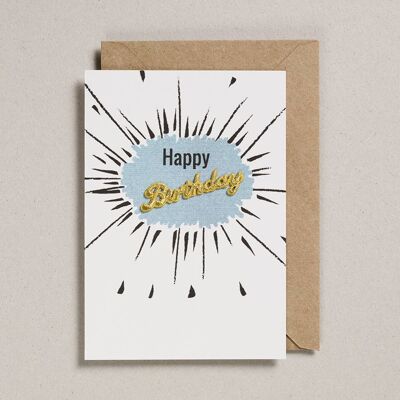 Word Card - Pack of 6 - Happy Birthday Teal
