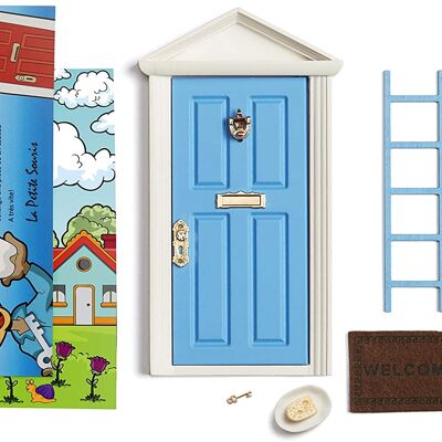 🐭 La petite souris: Porte Magique Bleu + escalier + assiette + FROMAGE + paillasson + clef + Fond de porte de dessin + Carte de voeux + dessin à colorier et indiquer les dates pour chaque dent