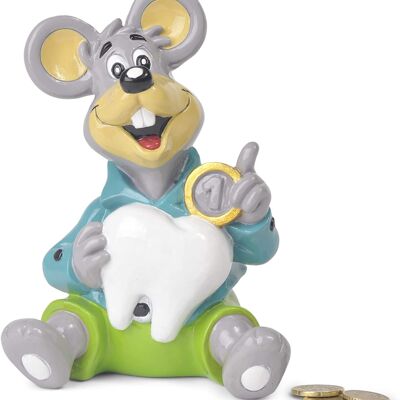 Tirelire enfant de la petite souris - Tirelire fille et garcon, aus Polyresin-Gewebe, 16 cm. Tirelire enfant billets et pièces