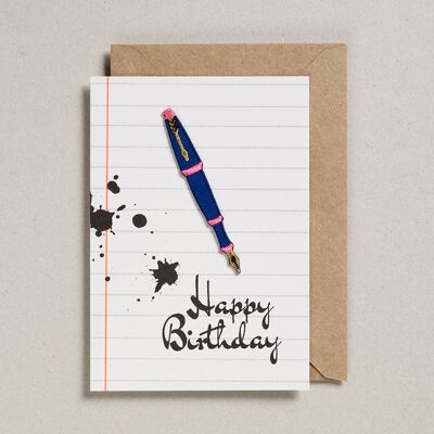 Write On With Cards - Pack of 6 - Fountain Pen - Birthday