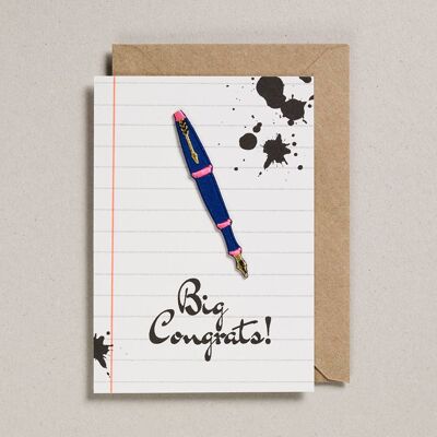 Write On With Cards - Pack of 6 - Fountain Pen - Congrats
