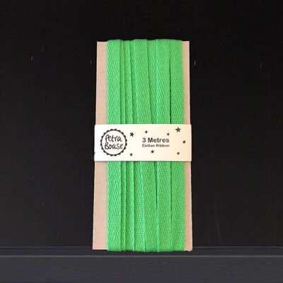 3m Cotton Ribbon - Pack of 3 - Fresh Green