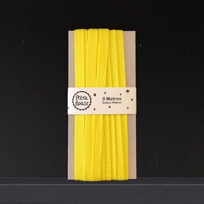 3m Cotton Ribbon - Pack of 3 - Yellow