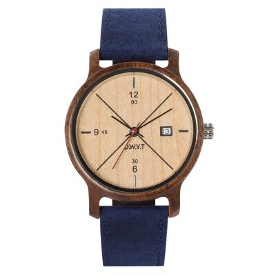 Men's watch BAIKAL sapphire blue (leather)