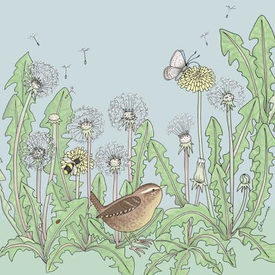 Flora & Fauna Range - Wren & Dandelions