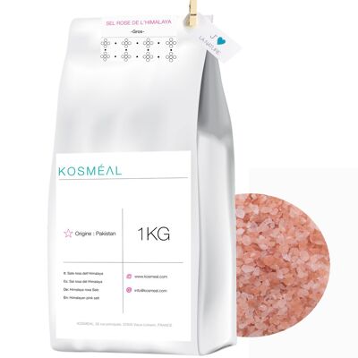 Sal rosa del Himalaya 1KG | Grado alimenticio | Venta al por mayor | Embalaje ecológico Papel Kraft blanco