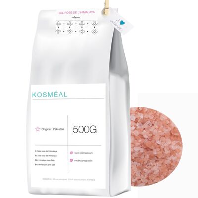 Rosa Himalaya-Salz 500G | Lebensmittelqualität | Großhandel | Umweltfreundliche Verpackung Weißes Kraftpapier