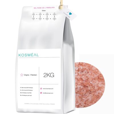 Rosa Himalaya-Salz 2KG | Lebensmittelqualität | Großhandel | Umweltfreundliche Verpackung Weißes Kraftpapier