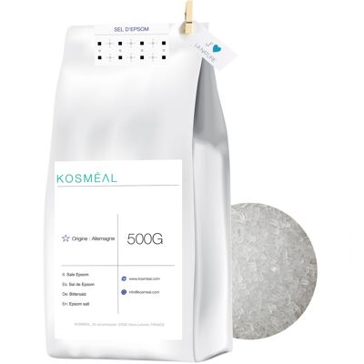 Sel d'Epsom 500G | Sulfate De Magnesium | Emballage écologique Papier Kraft Blanc