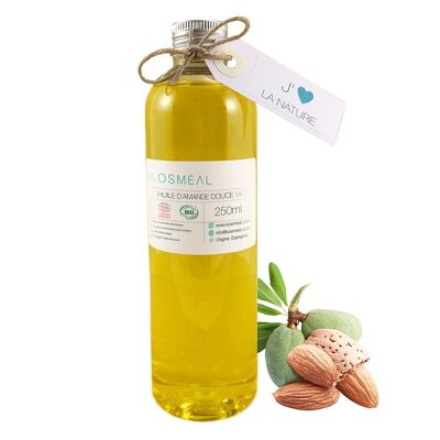 Organic Sweet Almond Oil 250ml | COSME BIO and ECOCERT certified