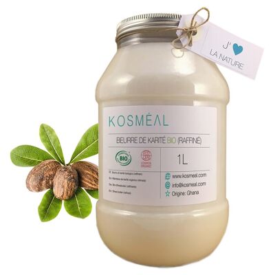 Refined Organic Shea Butter 1L | COSME BIO and ECOCERT certified | Scentless