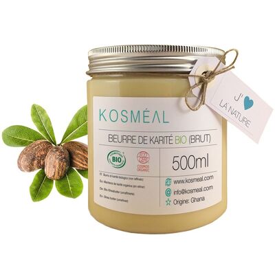 Manteca de Karité Orgánica Cruda 500ml | Certificación COSME BIO y ECOCERT