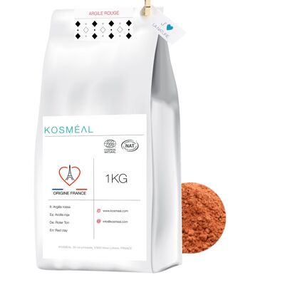 Red Clay 1KG | Origin FRANCE | COSME BIO and Ecocert certified