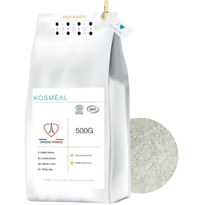Kaolin White Clay 500G | Origin FRANCE | COSME BIO and Ecocert certified