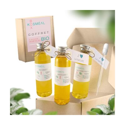 KOSMEAL | Organic Gift Box | 3 Pure And Natural Oils | COSME BIO and Ecocert certified