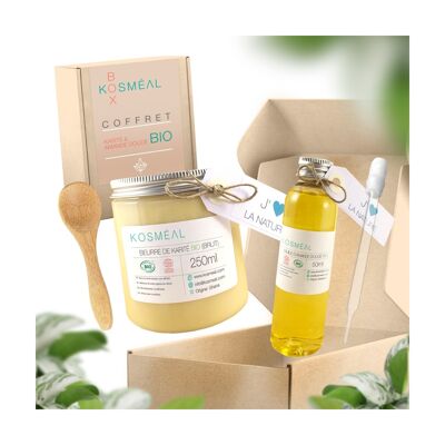 KOSMEAL | Organic Gift Box | RAW Shea Butter and Sweet Almond Oil | COSME BIO and Ecocert certified