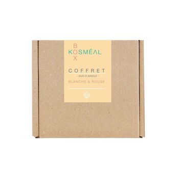 KOSMÉAL | Coffret Cadeau BIO | Argile Blanche & Rouge Française | Certifiés COSMÉ BIO et Ecocert 4