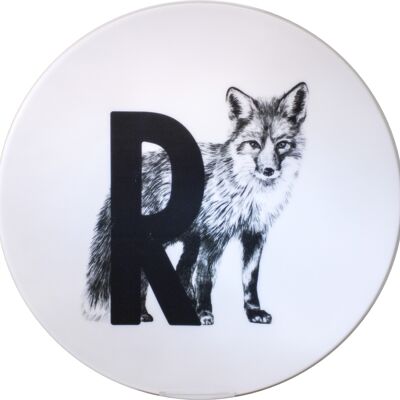 Tableau à lettres R avec renard