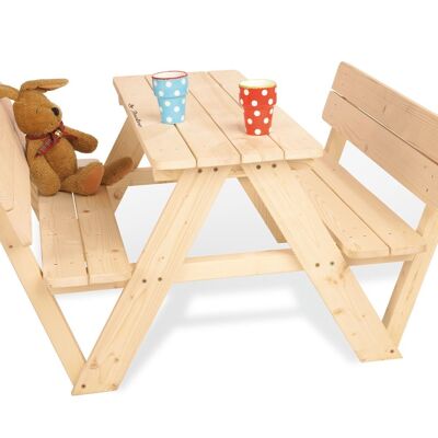 Conjunto de silla infantil 'Nicki para 4 con respaldo', natural