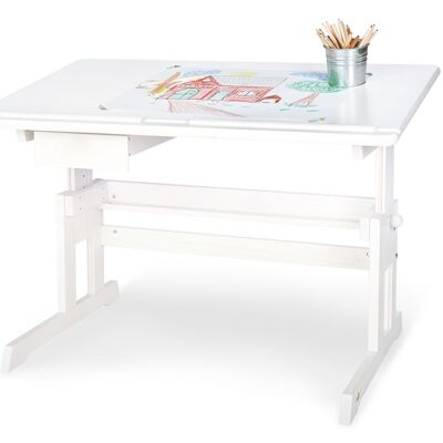 Children's desk 'Lena', glazed white