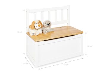 Banc coffre enfant 'Fenna', blanc/naturel 3