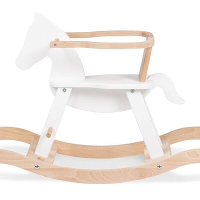 Rocking horse 'Pinolino' with ring, white/nature