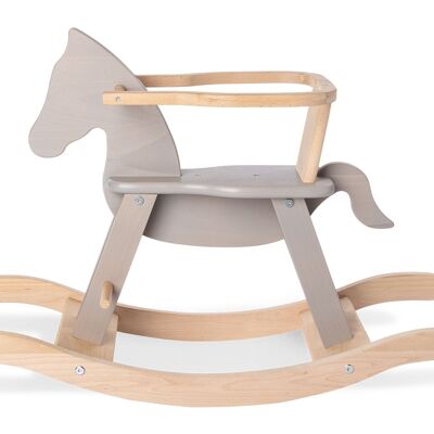 Rocking horse 'Pinolino' with ring, grey/nature