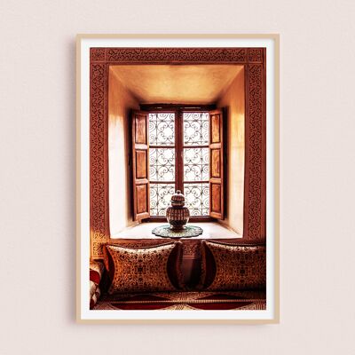 Póster/Fotografía - Ventana en la sala de estar | Marrakech Marruecos 30x40cm