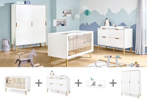 Kinderzimmer 'Edge' extrabreit groß, inkl. Wandregal