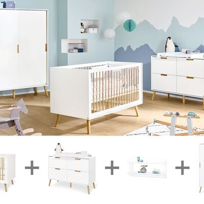 Chambre d'enfant 'Edge' extra large, avec étagère murale