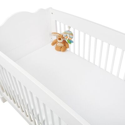 Jersey fitted sheets for children's beds in a twin pack, white
