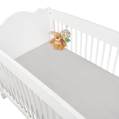 Draps-housses en jersey pour lits d'enfant en lot de 2, gris