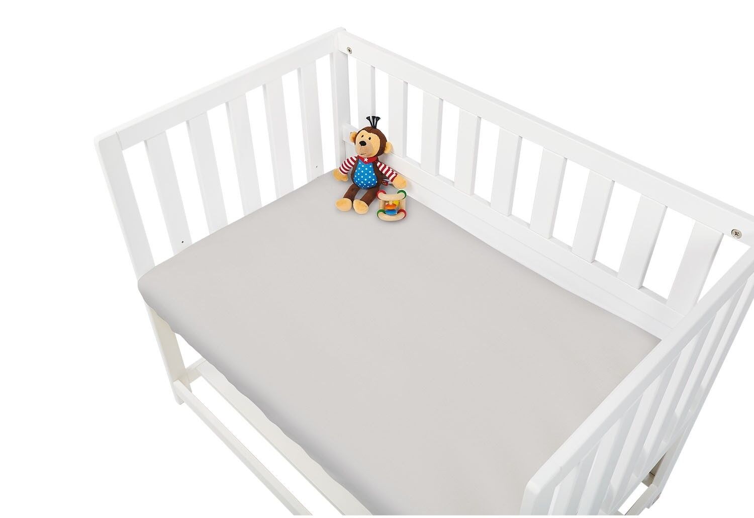 Jersey fitted sheet for cradles and cribs, grey