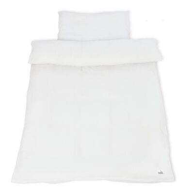 White muslin bed linen for children's beds, 2 pieces.