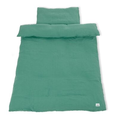 biancheria da letto in mussola per letti per bambini, verde, 2 pezzi.