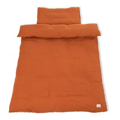 muslin bed linen for children's beds, red, 2-pcs.