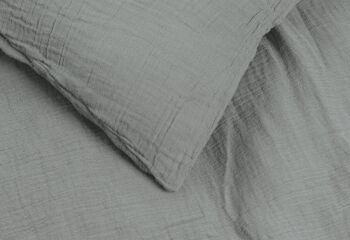 Linge de lit en mousseline grise pour lit d'enfant, 2 pièces. 4