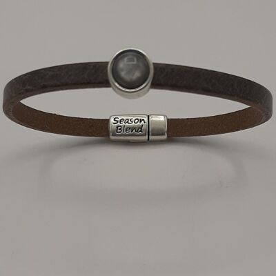 Leather bracelet Timeless mountain grey