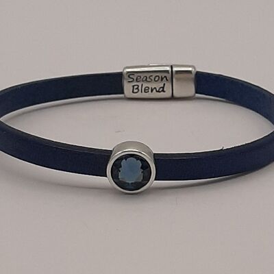 bracelet cuir Timeless jeans bleu