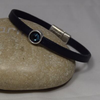 leather bracelet Timeless dark blue