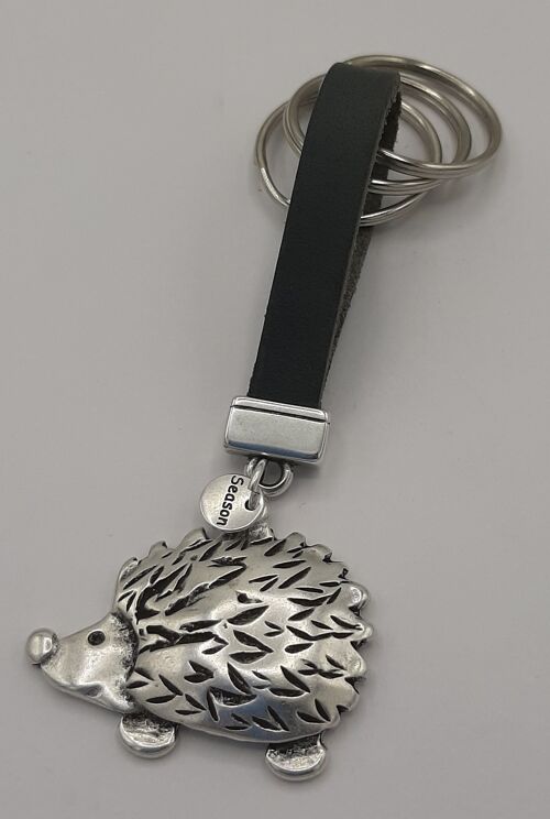 Hedgehog keychain dark grey